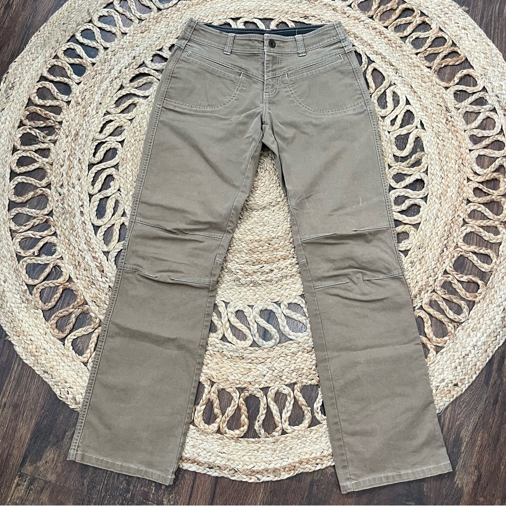 Kuhl Dulce Pants Outdoor Thick Hiking Travel Women Size 4 Brown Canvas